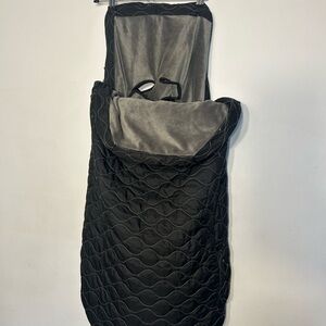 JJ Cole Black Quilted Baby Stroller Footmuff with Gray Interior
